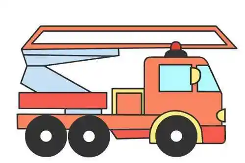 消防车3-6岁儿童简笔画 消防车简笔画带颜色步骤