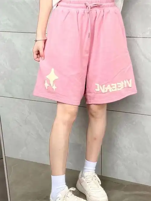 女夏薄款粉色运动短裤百搭宽松直筒阔腿休闲五分中裤子潮ins高街 - 17