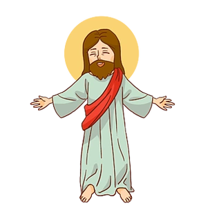 卡通耶稣手绘插画