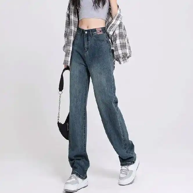女生牛仔裤!96阔腿牛仔裤女高腰宽松显瘦2023年春夏新款 - 抖音