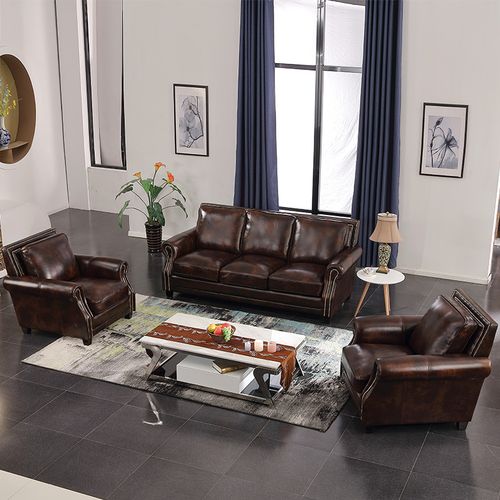 真皮沙发组合123u形三件套客厅家具头层牛皮全青皮小户型沙