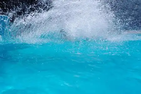跳水水花游泳池里有很多水花照片