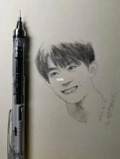 想画的清清爽爽四字弟弟 老姐姐尽力了#易烊千玺  #素描  #素描头像