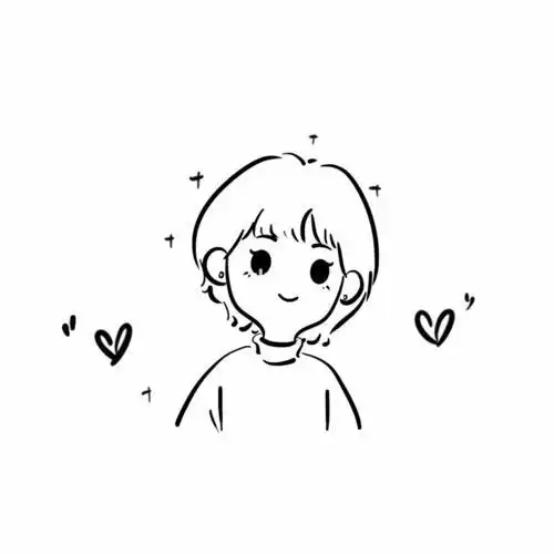 可爱黑白简笔小头像超可爱手绘头像手绘简笔画卡通