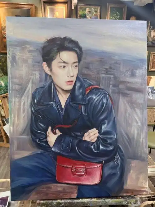 肖战#xz#日常见肖战#虾姐带着自己画的肖战去打卡太卷啦