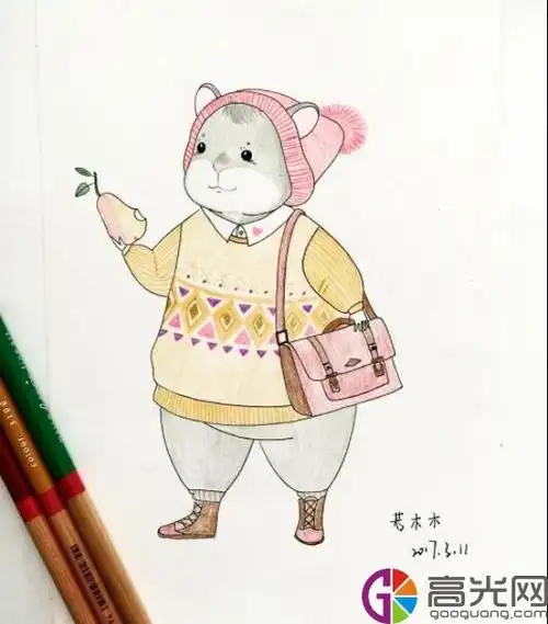 卡通彩铅简笔画手绘教程简单的儿童卡通人物彩铅