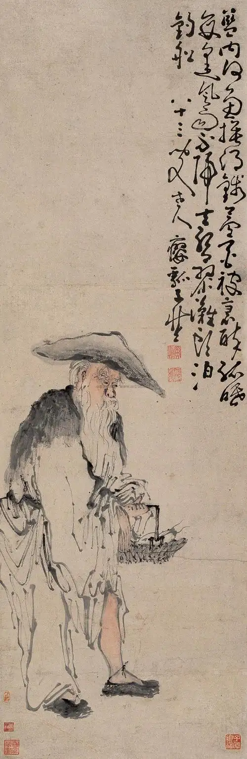 1857 渔父图 立轴 设色纸本