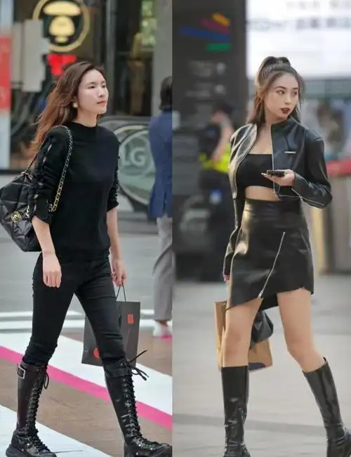 看重庆街拍才明白:满大街都在穿"一身黑",时尚帅气贼拉风!