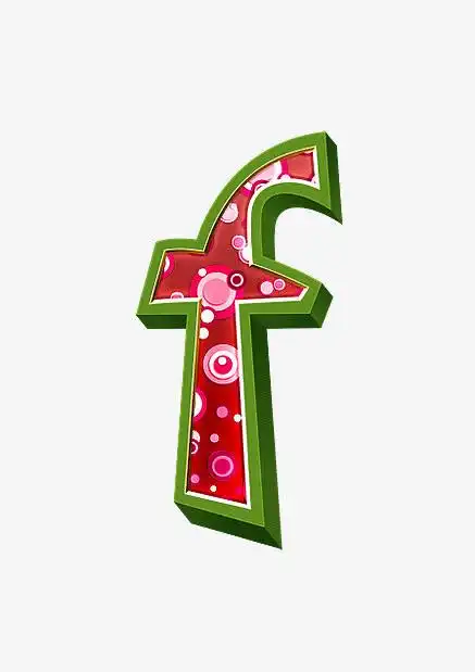紫红立体字母f