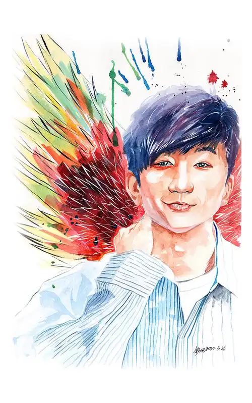 创意水彩之《翅膀》-林俊杰