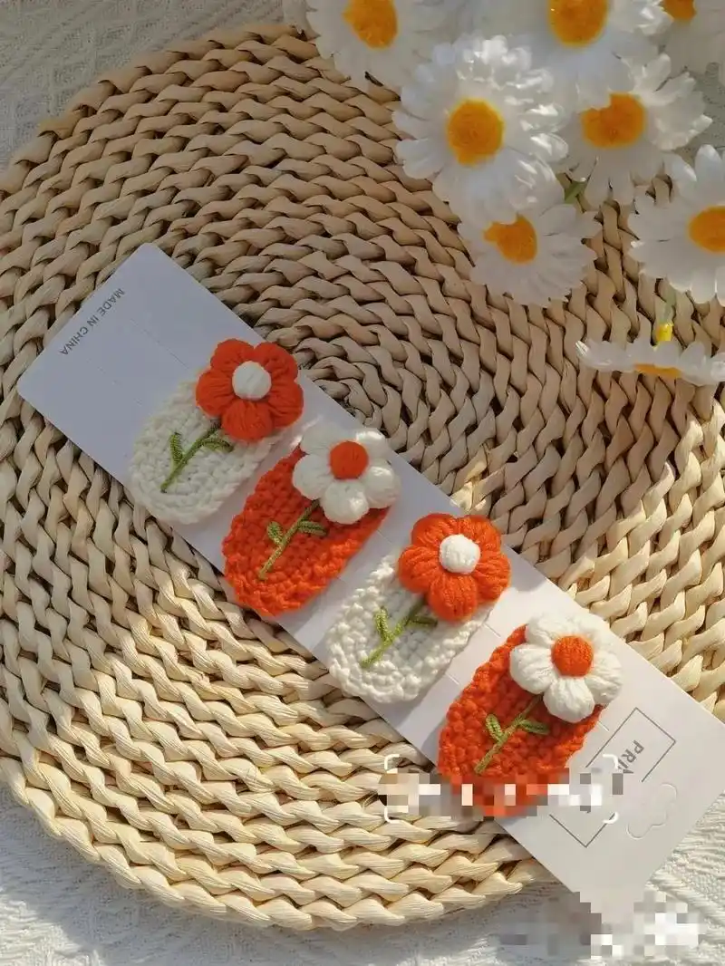 泡芙花发夹图解#图解搬运工 #钩针编织 #图解  - 抖音