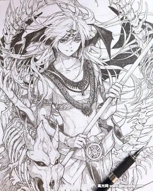 动漫人物铅笔画手绘,大神级动漫人物手绘作品集