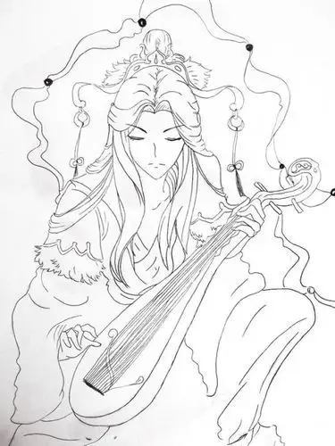 古风手绘简单线稿