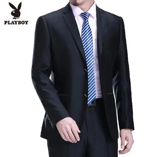 花花公子西服套装男青中年男士休闲韩版商务职业正装婚礼西装外套_7折