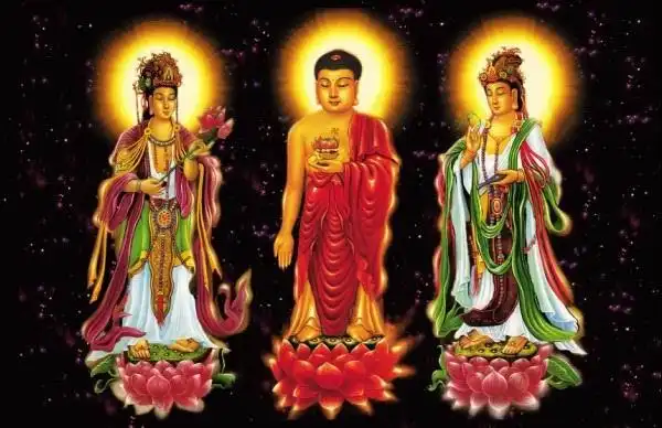 立体画西方三圣三维立体画