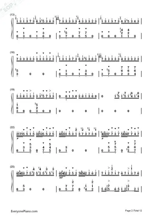 钟-李斯特双手简谱预览2