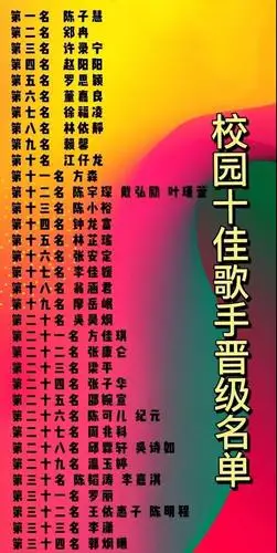 第17届校园十佳歌手初赛晋级40强名单公示如下