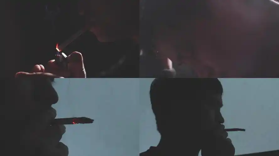 焦虑伤感失恋失意中年男人抽烟4k素材3