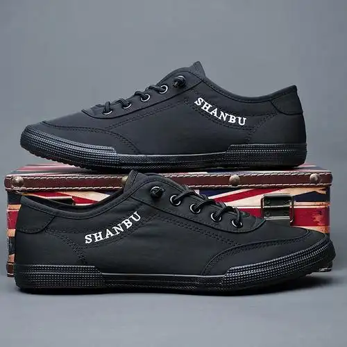 子男一脚蹬透气休闲鞋男布鞋潮流薄底百搭板鞋2024春季男鞋小白鞋