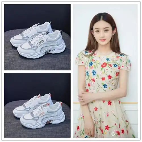 赵丽颖同款可以搭配连衣裙子穿的鞋子夏季老爹鞋学生运动休闲鞋女