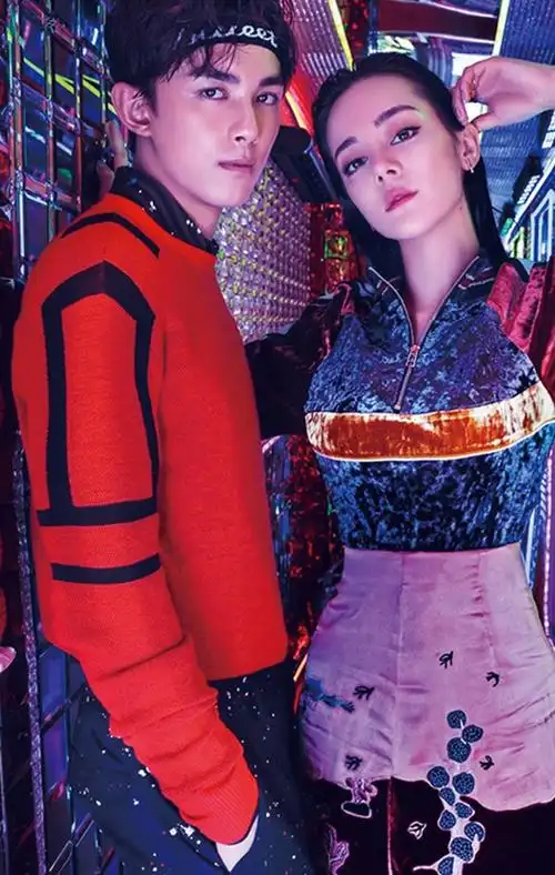 迪丽热巴吴磊酷炫时尚杂志封面高清图片