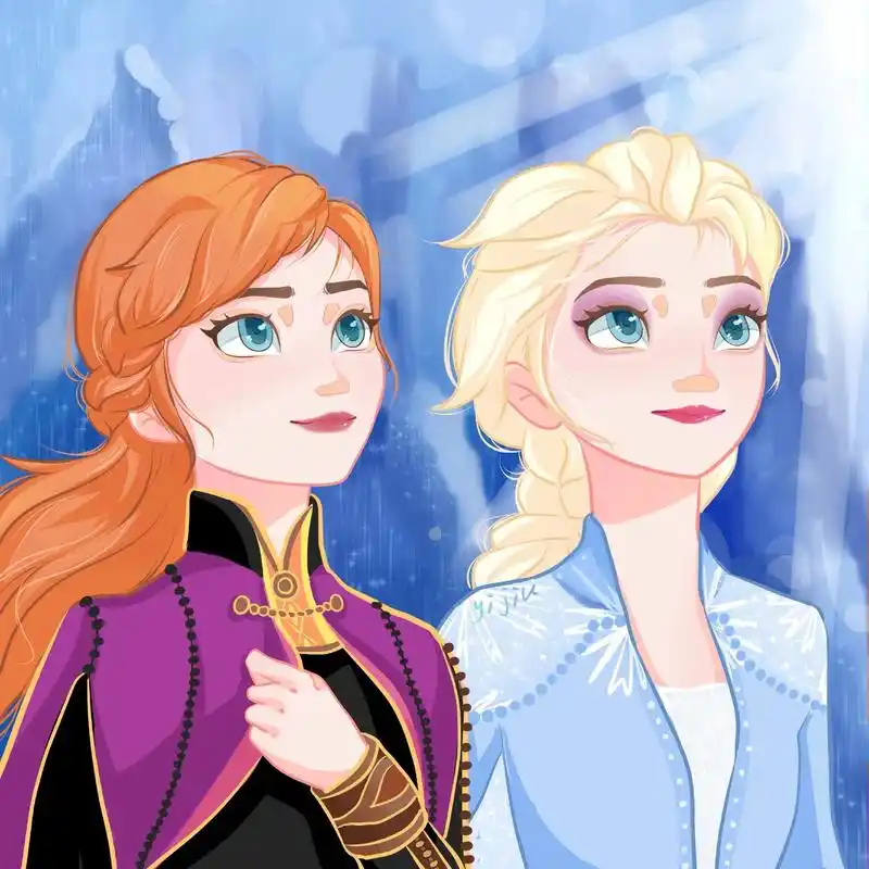 艾莎和安娜.冰雪奇缘两位女王来啦#绘画 #迪士尼公主 #公主 - 抖音
