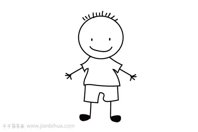 站立的男孩简笔画