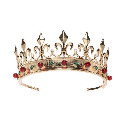 国王皇冠金色大气王子皇冠男生美女王头饰男女通用舞台表演1055