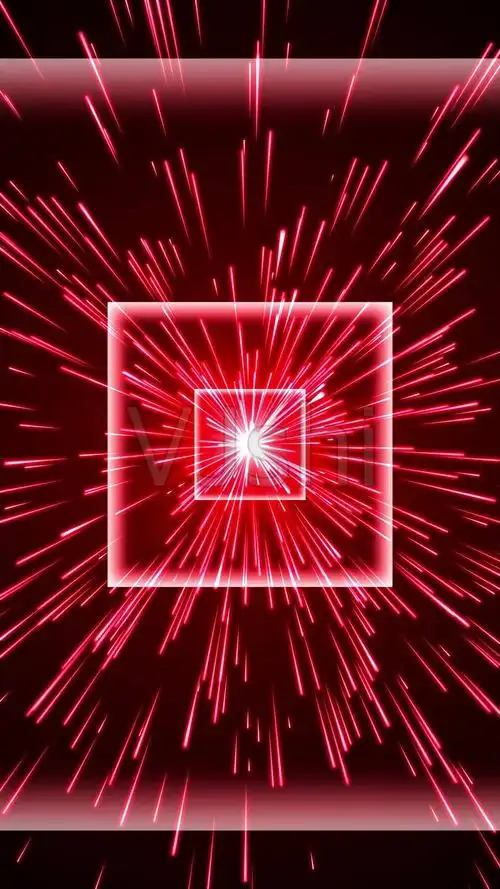 竖版炫丽红色粒子方框扩散动态视频-循环_1080x1920_高清视频素材下载