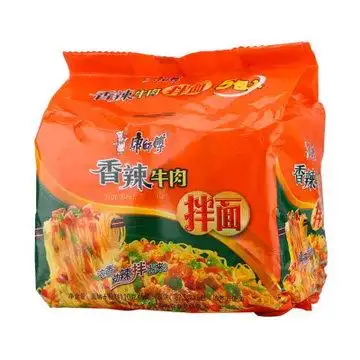 康师傅香辣牛肉面干拌面110g5包组