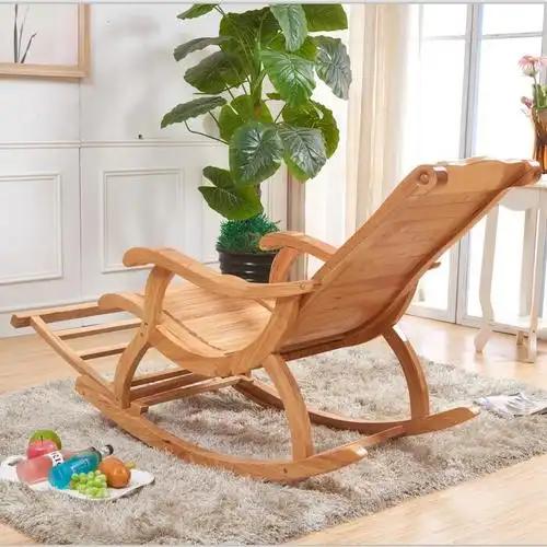 躺椅午休摇摇椅老年移动躺椅实木摇椅户外休闲椅阳台椅老人椅沙滩椅