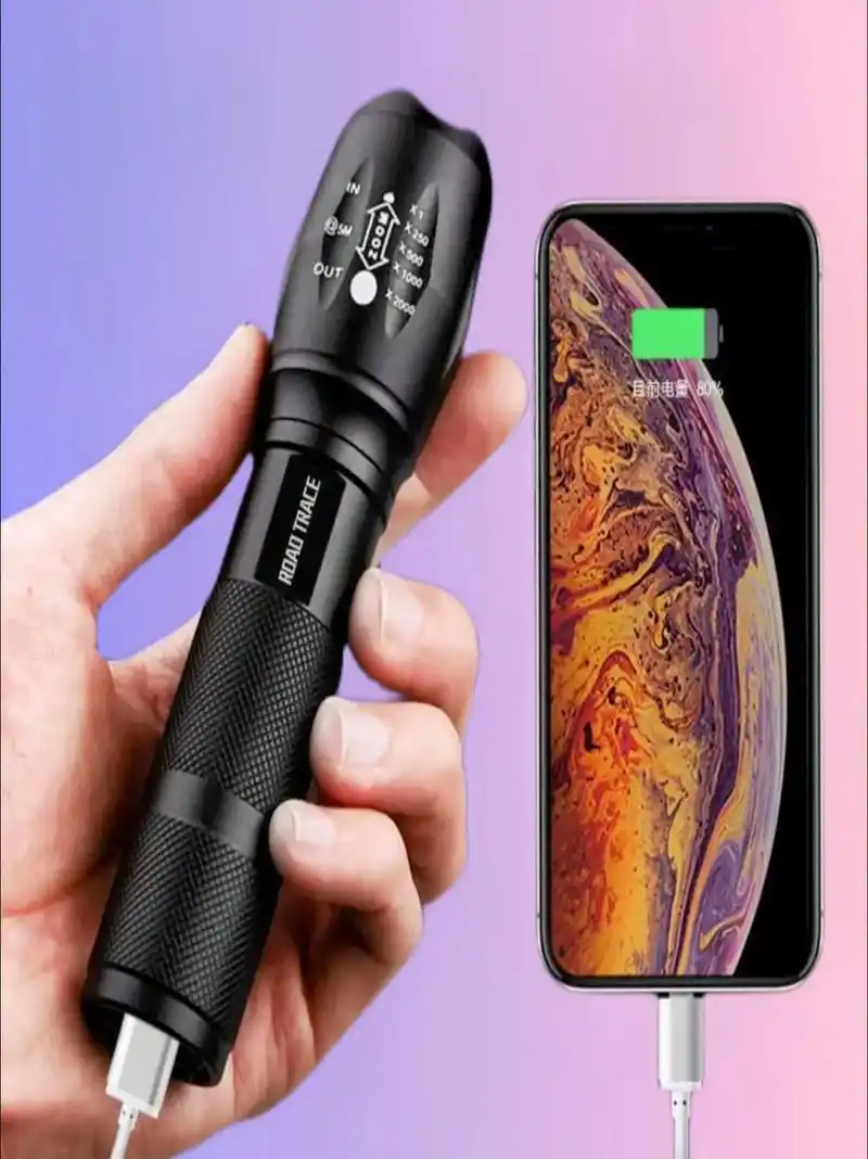 微笑鲨可充电小型手电筒,适合户外使用.采用工程塑料面料,合金 - 抖音