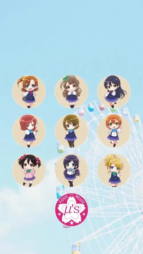 lovelive九人q版iphone锁屏壁纸