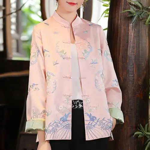 现代改良旗袍上衣中式唐装茶服套装养生馆采耳师工作服已售335元优惠