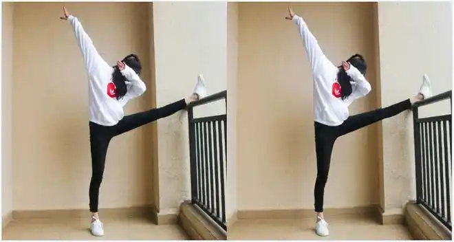 杨幂尝试90度劈叉芭蕾腿惊艳了学不来