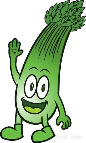插画 卡通芹菜上白色孤立.矢量字符上白色孤立.eps