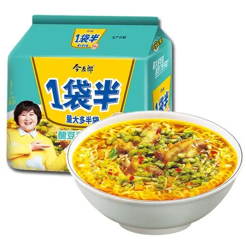 今麦郎一袋半酸豆角排骨方便面700g5袋装2件