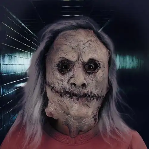 白发女鬼万圣节cosplay化妆舞会恐怖白发女鬼面具厂家批发
