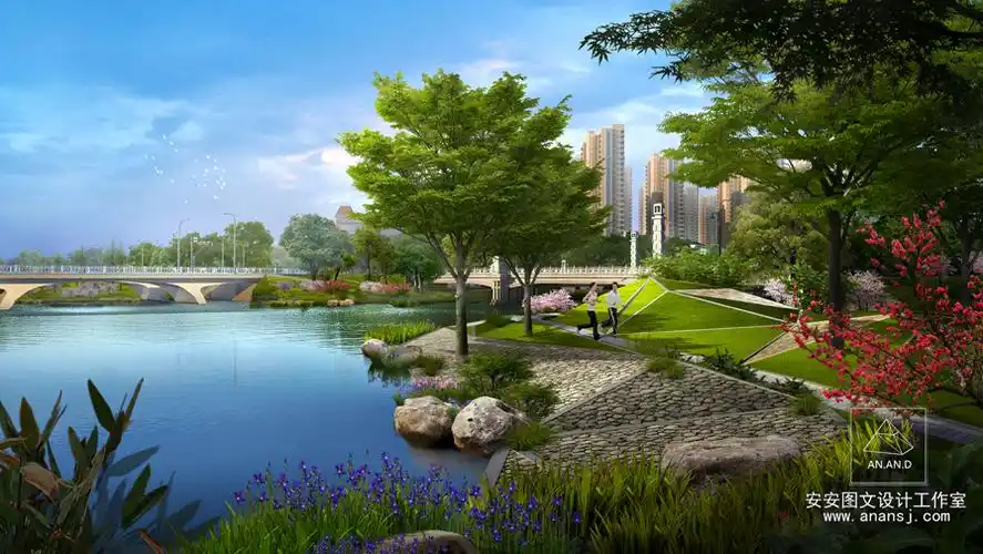 河道护坡效果图 - 安安设计表现