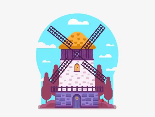 荷兰风车风扇素材