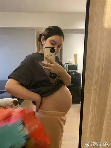 当有网友质疑她代孕时,她立马晒出大肚子照片予以回应:"本胖子回应你