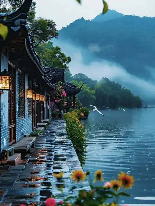 江南烟雨,美极了