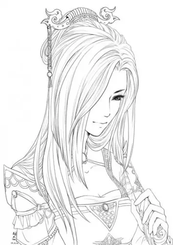 160张古风手绘线稿图片 古风动漫插画线稿图片素材 古风白描图_www.