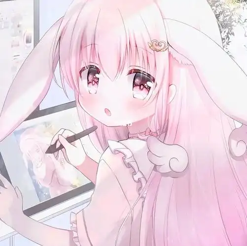 动漫粉毛萝莉头像