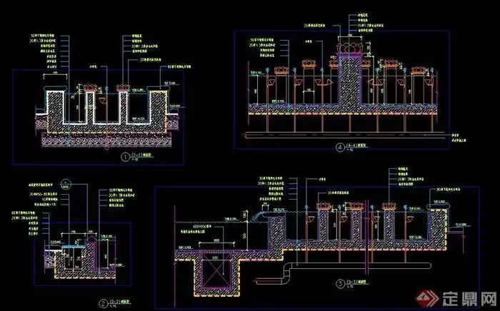 详细的水池水景设计cad施工图