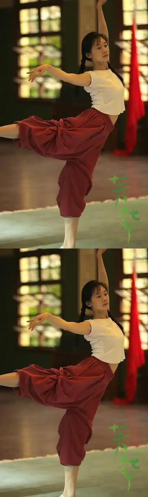 演员吗,一字马真的好优秀～已经期待姐姐在节目中的各种舞台了#苗苗