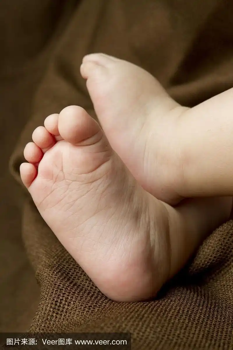 婴儿脚的特写