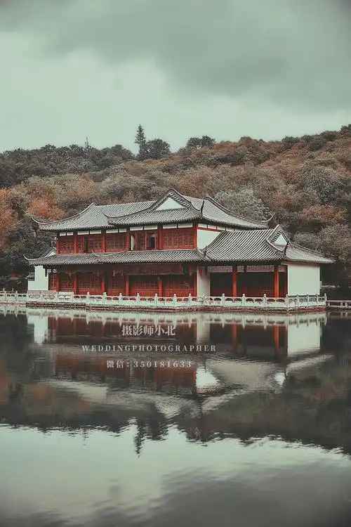 仿莫兰迪色调古风建筑