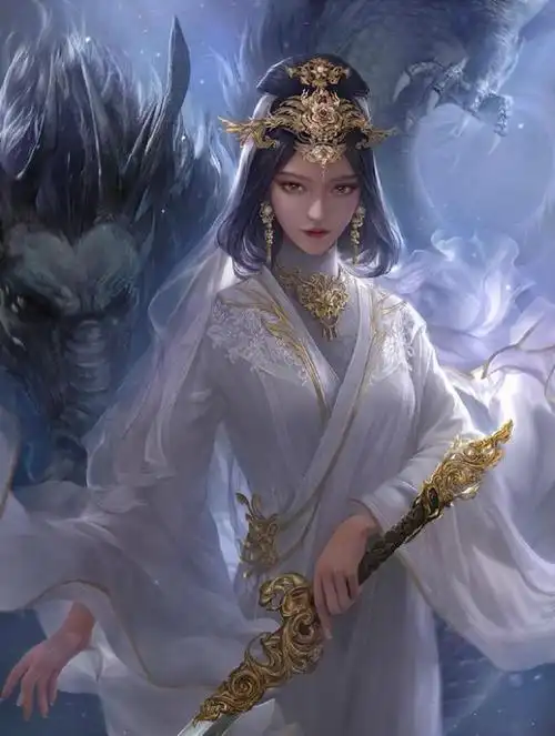 人物绘画,古风白衣仙女插画图集