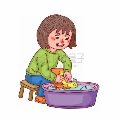 洗衣服彩绘插画png图片素材材质贴图ui设计表情包简笔画插画更多样机